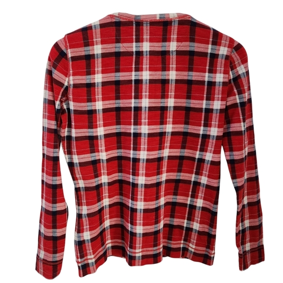 LAUREN JEANS CO. red plaid henley top small - Picture 3 of 10